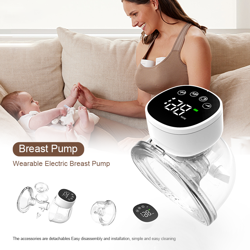 Hands Free Milk Suction Machine Wearable Portable Low Noise Electric Charging Breast Pump Food Grade Baby Feeding Supplies