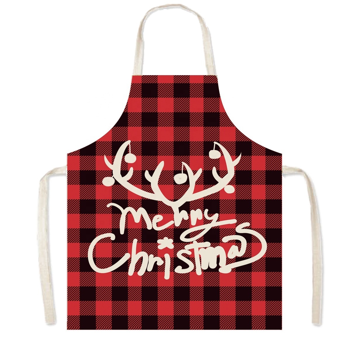 MeitaHome kitchen linen cotton Sleeveless apron Christmas Bib gift Knitted Fabrics custom LOGO Antifouling America gingham apron