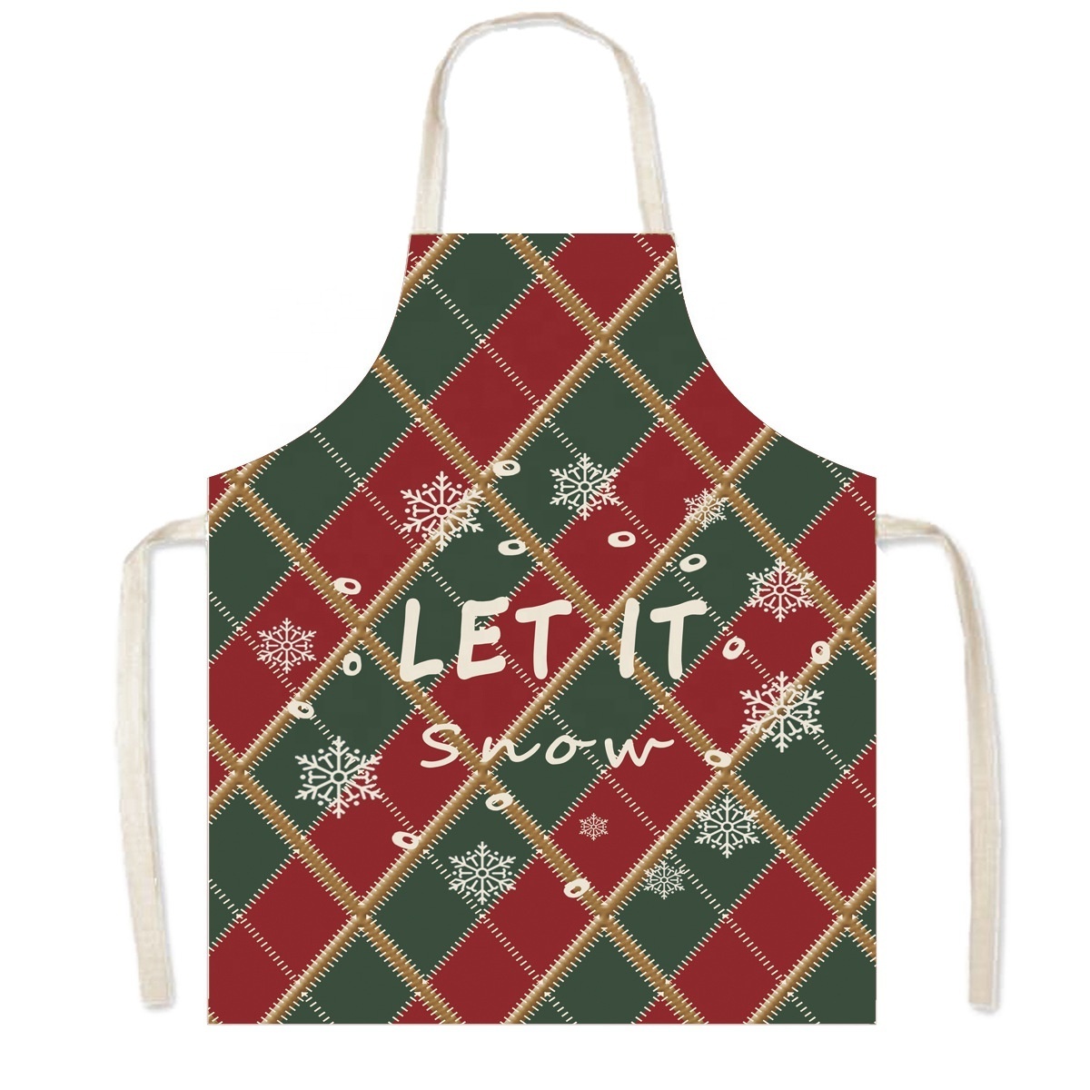 MeitaHome kitchen linen cotton Sleeveless apron Christmas Bib gift Knitted Fabrics custom LOGO Antifouling America gingham apron