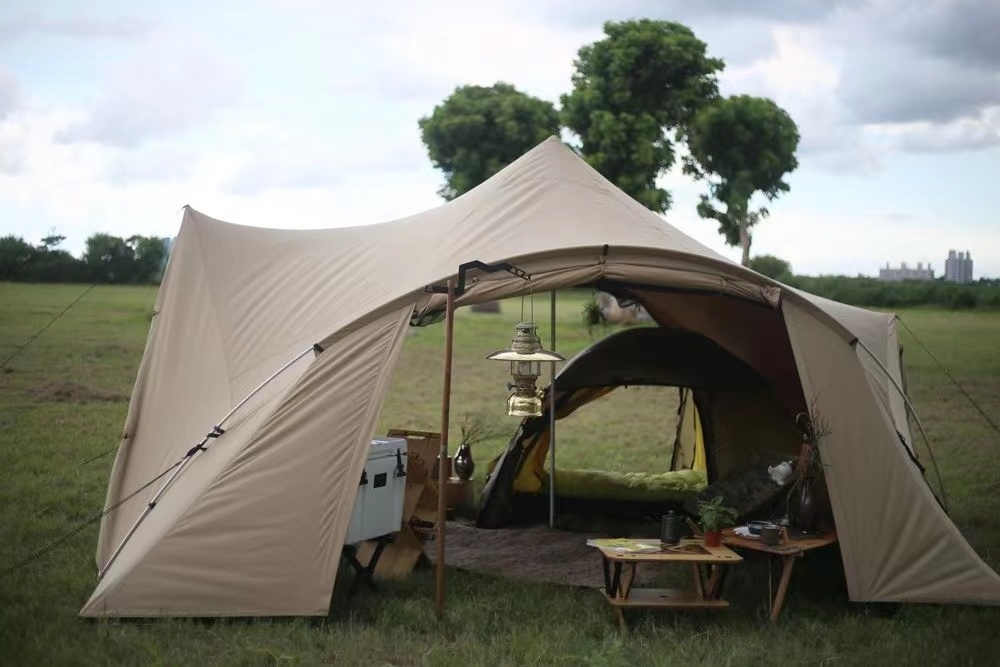 Outdoor Camping Trailer Tent Waterproof pyrmaid shape Hunting Family Holiday outdoor tent