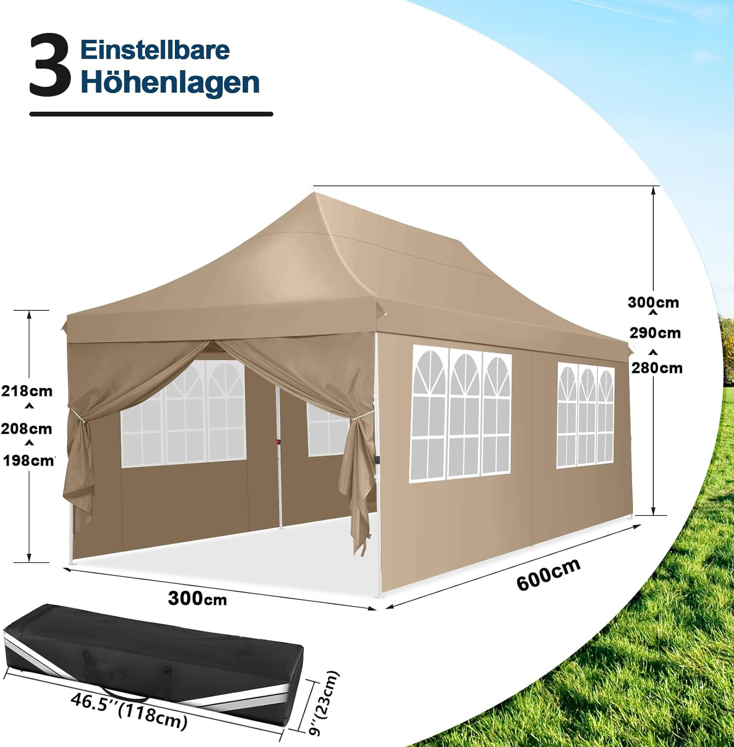 Pop Up Canopy Tent  Easy Up Commercial Canopy Waterproof with Portable Bag Party Tents for Parties  with 4 Sandbags