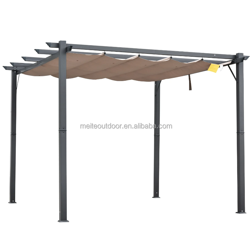 Grape Trellis Pergola Canopy Pool Garden Patio Gazebo Aluminum Outdoor Retractable Pergola Canopy