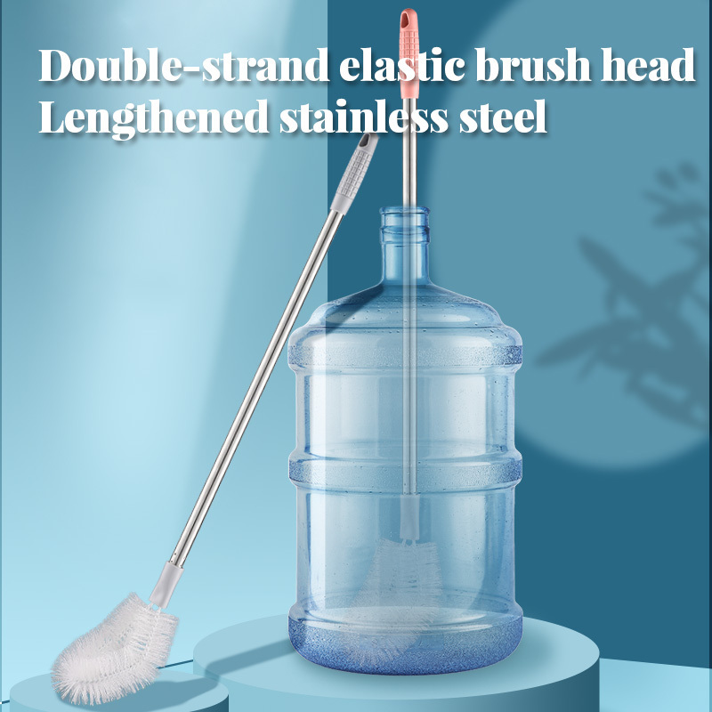 2024 newNylon Bristles and Stainless Steel Handle Bendable Replaceable Brush Head Bottle Cleaning Brush