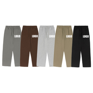 High quality custom logo oversized baggy joggers terrycloth unisex sweatpants men's casual street straight leg pants