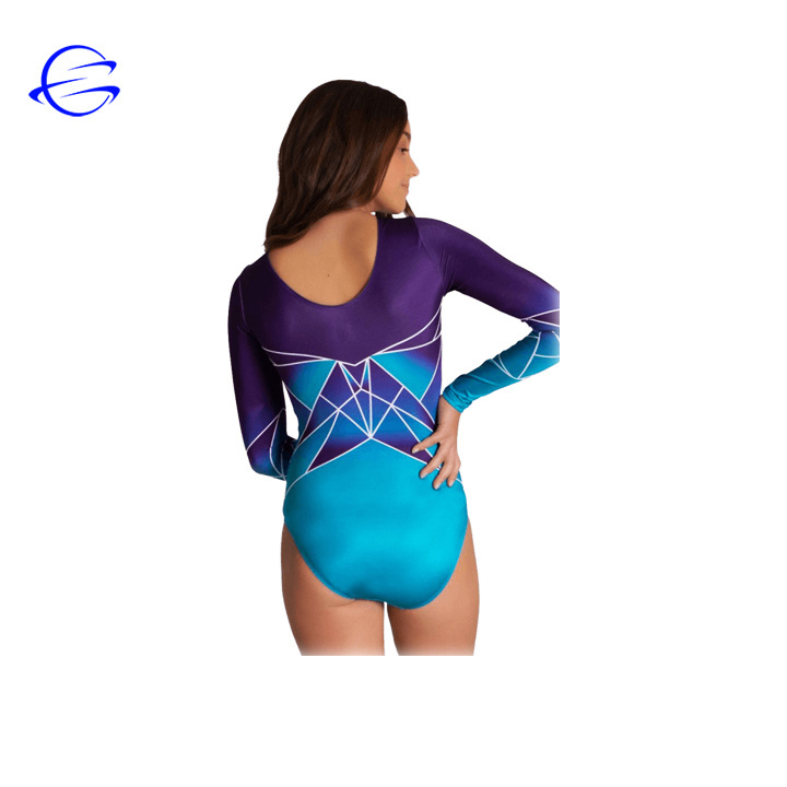 New Design  Adult Gymnastics Leotards  Printed Long Sleeve Leotard Dancewear Gymnastic Leotard One Piece Women Body Suit