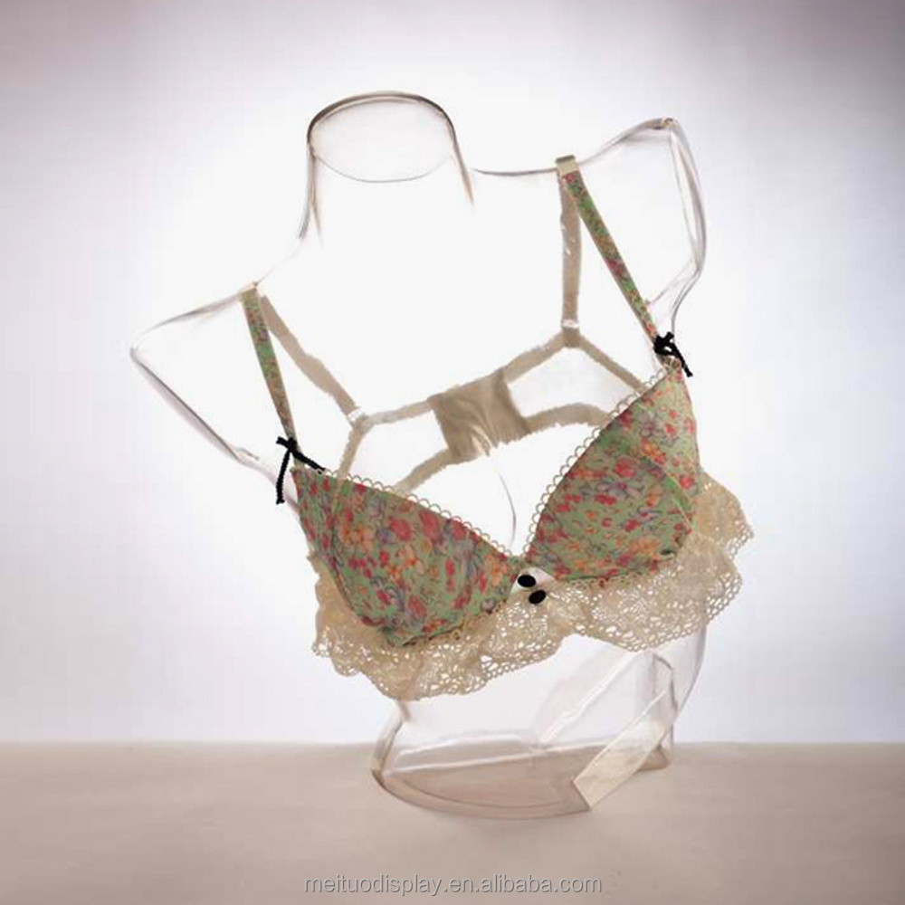 fashion clear plastic transparent female bra display mannequin