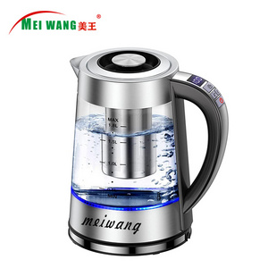 Meiwang Electric kettle Keep warm function Adjustable temperature digital Glass Electric Kettle with tea filter CB CE GS UKCA