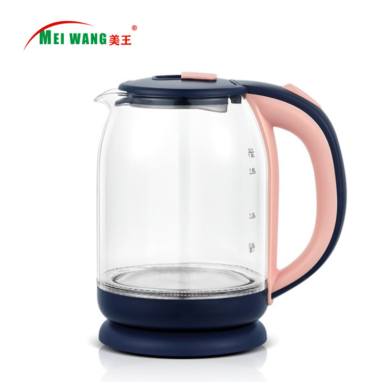 Factory Price Electric Glass Kettle Fast Boiler Tea Maker Blue LED Light 1.8L Glass Kettle