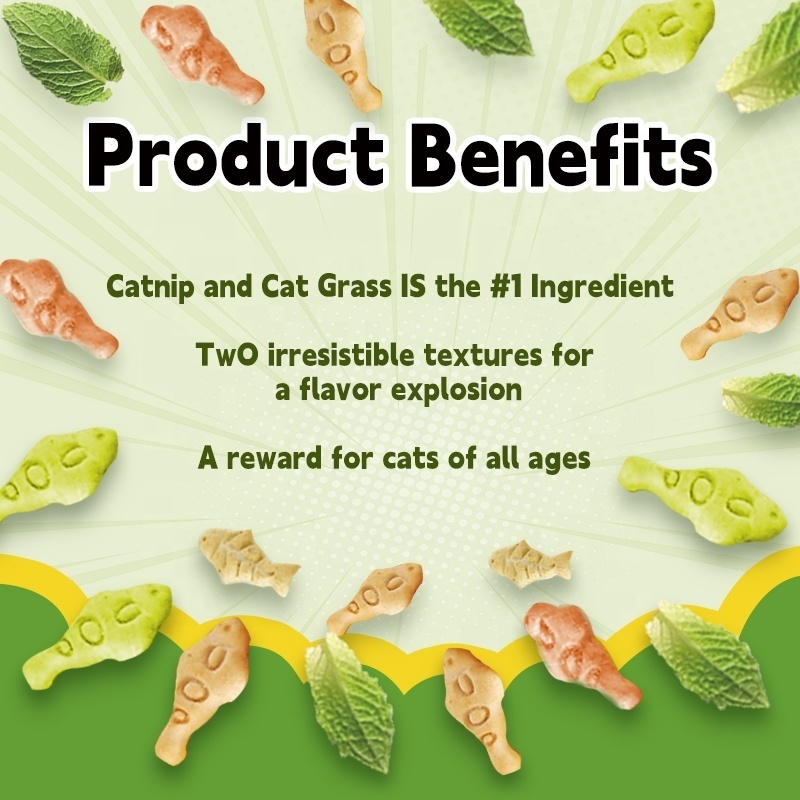 High Quality N4P Natural Cats Snacks Catnip Cookies Safety And Health Cat Treats Soft Clean Delicious Catnip Biscuits