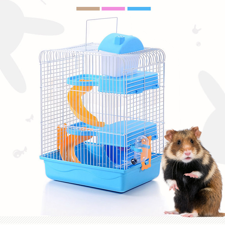 Luxury Portable Hamster House Cage Three Layers Floors Deck Castle Villa Hamster Nest Pet Supplies Wholesale