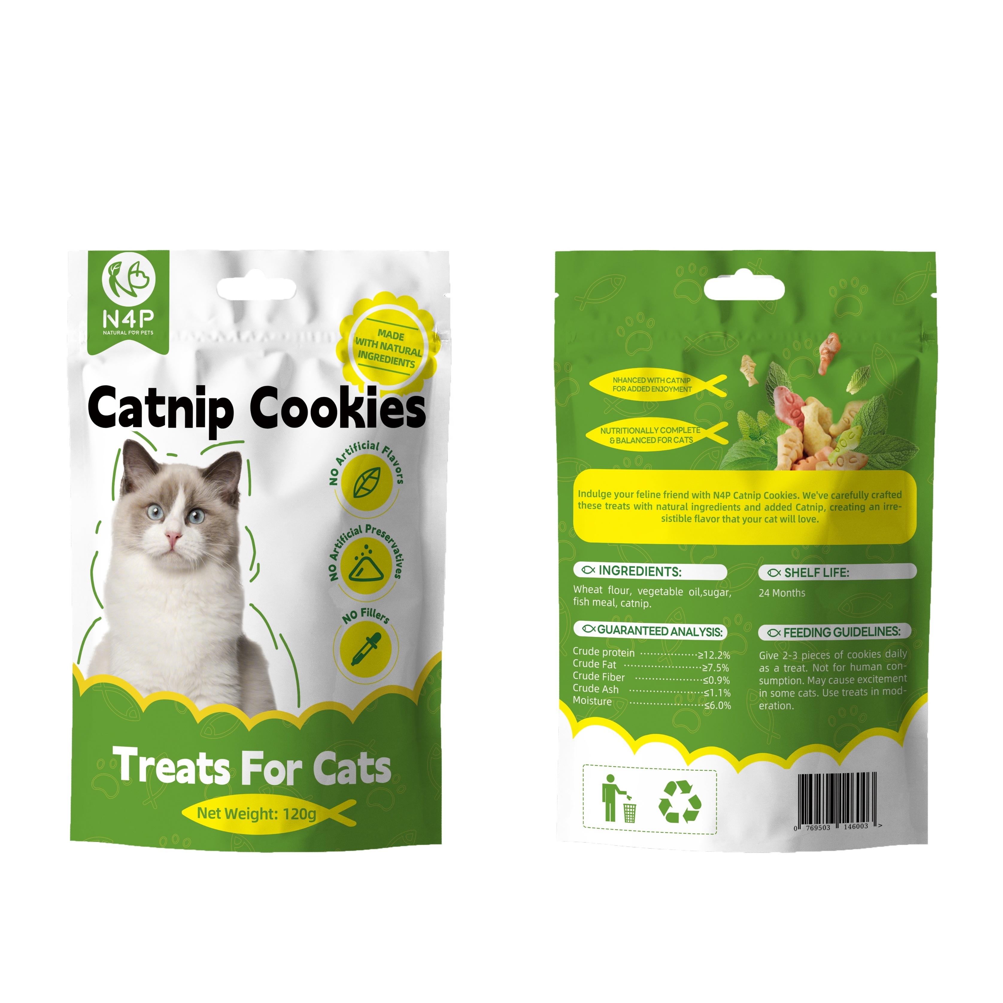 High Quality N4P Natural Cats Snacks Catnip Cookies Safety And Health Cat Treats Soft Clean Delicious Catnip Biscuits