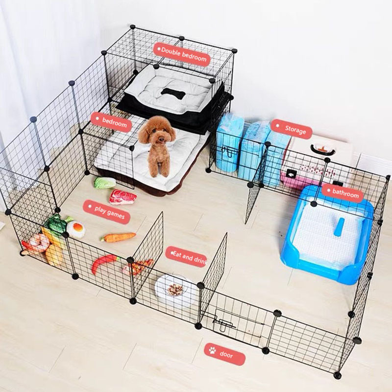 Big DIY Foldable Dog Cat Rabbit Guinea Pig Metal Crate Houses Comfortable Personalized DIY Combination Pet Fence Playpen Cage