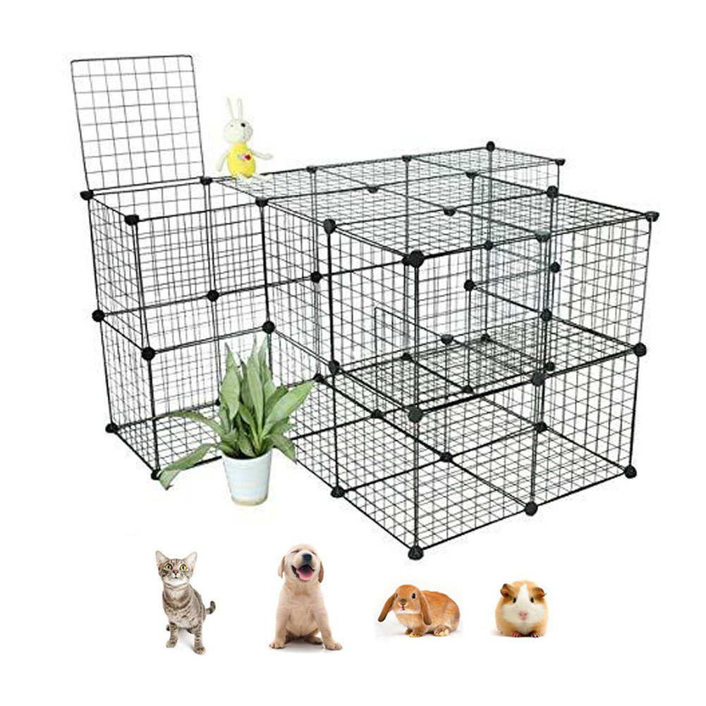 Big DIY Foldable Dog Cat Rabbit Guinea Pig Metal Crate Houses Comfortable Personalized DIY Combination Pet Fence Playpen Cage