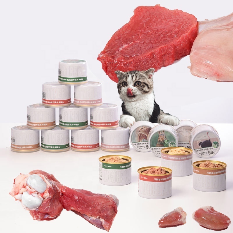 Wholesale 100% Natural 170g Raw Cat Wet Food Canned Cat High Nutrition Raw Meat Canned Staple Food for Cats and Dogs