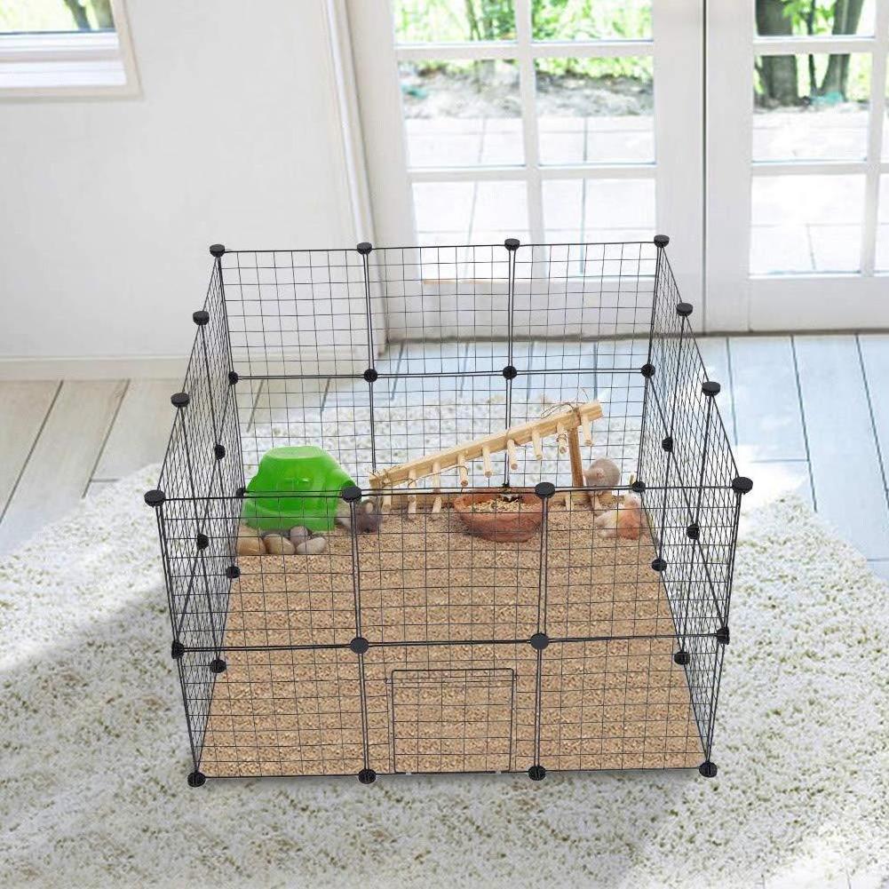 Big DIY Foldable Dog Cat Rabbit Guinea Pig Metal Crate Houses Comfortable Personalized DIY Combination Pet Fence Playpen Cage