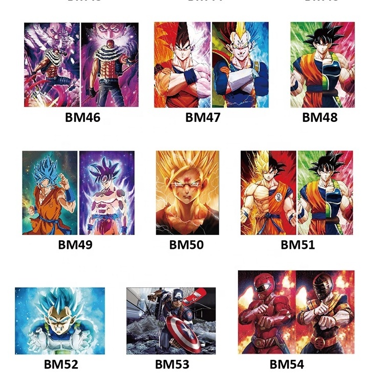 Custom High quality Dragon Ball style 3D flip effect Poster Wall Art Lenticular Picture 3D Anime Poster