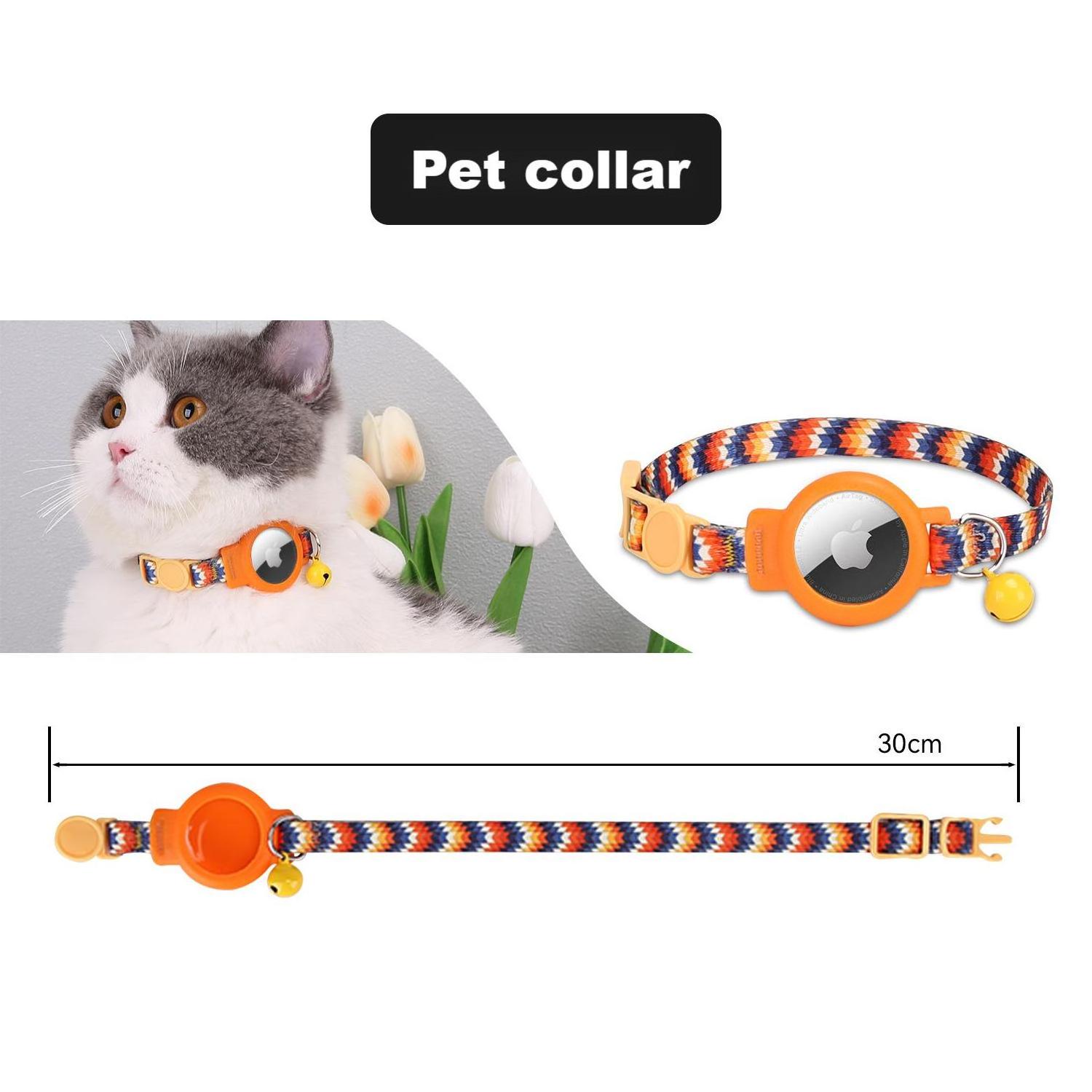 Adjustable Pet Cat Collars Suitable For Airtag Silicone Protective Cover Pet Anti-Lost Tracking And Positioning Collar