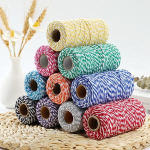 Double Color Matching Braided Rope 2mm 3mm 4mm 5mm Hand Woven Cotton Thread Cord Diy Rope Recycled Macrame Rope