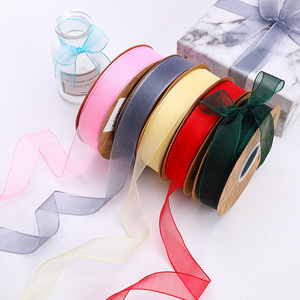 Factory wholesale 2.3cm chiffon yarn DIY handmade hair accessories satin ribbon flowers gift baking packaging ribbon