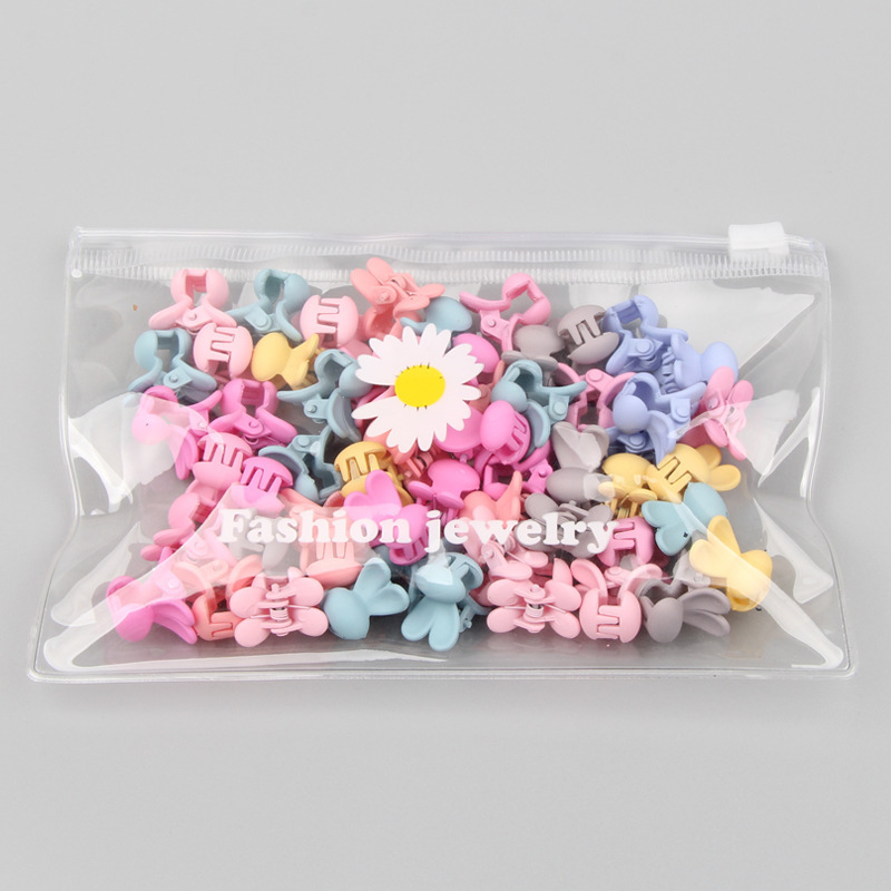 Rabbit Ear Mini Hair Claw Clips Flower Star Beans Mouse Claw Clips for Hair for Girls 30pcs