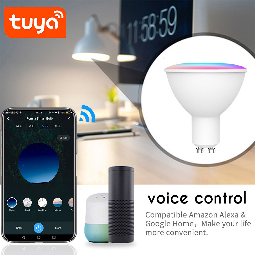 Zigbee3.0 Smart Led Light Bulb GU10 Spot Light Support Alexa Googlehome Voice Control Tuya App Dimming Smart Bulb