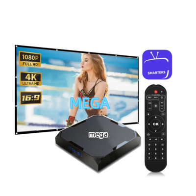 Newest MEGA OTT IPTV Set-top Box 4k M3u List Free Test Android TV Xtream API Smarters Pro TV Box