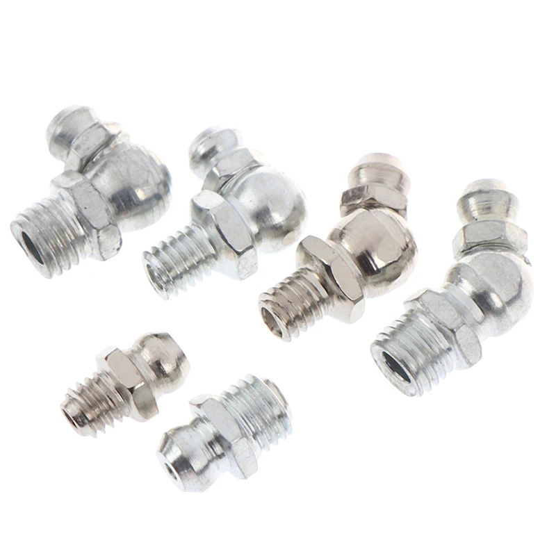 Factory Direct Provide M6 M8 M10 Male Thread Steel Nickel Plated  Grease Nipples Fittings for Grease Nipple Adapter