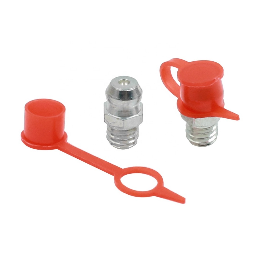 Grease Fitting Caps RED Polyethylene Dust Caps for M6 M8 M10 Metric Thread Grease Zerk Nipple Fitting