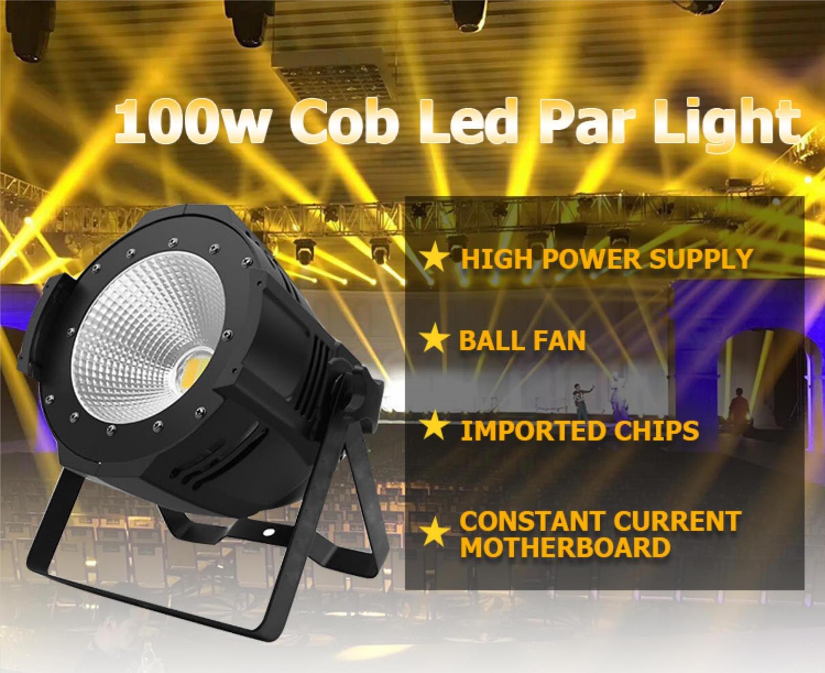 Professional par led light discount stage lighting dmx 100w warm cold white zoom cob led par light for theater