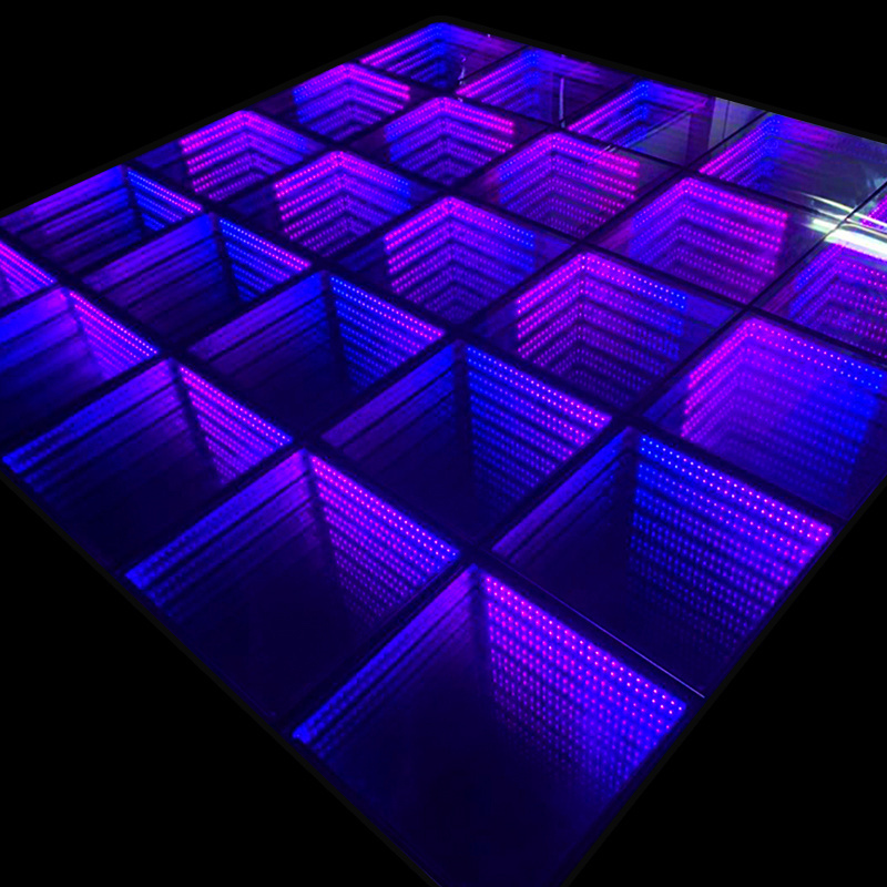 Newest luces discotecas party lights dmx IP65 RGB video led 3d optical illusion mirror dance floor tiles panels light for disco