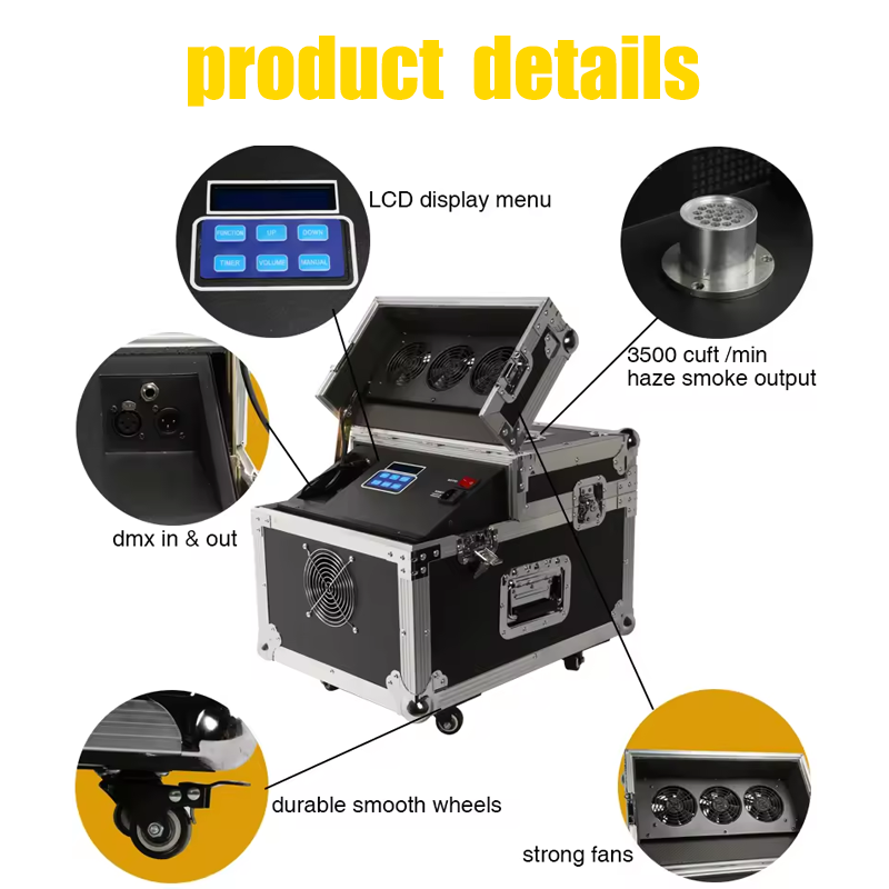 Hot products wholesale dmx Double fog smoke hazer 600w haze machine with flight case