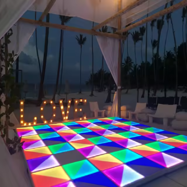 Wedding party Dance equipment IP65 waterproof 3D optical illusions 50*50cm dmx light led glass floor panel