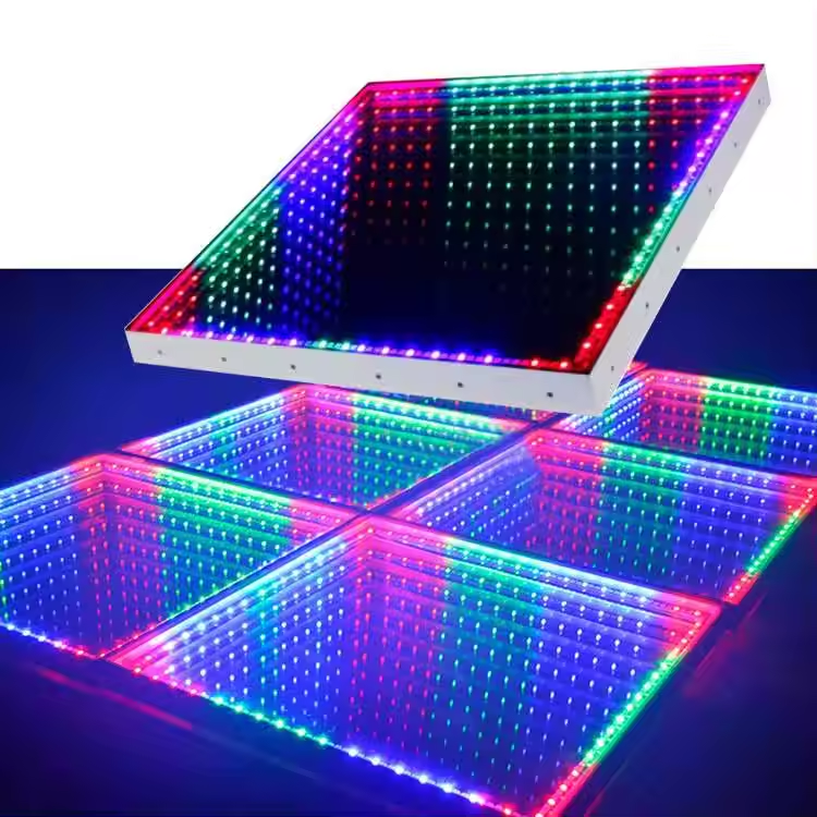 Wedding party Dance equipment IP65 waterproof 3D optical illusions 50*50cm dmx light led glass floor panel