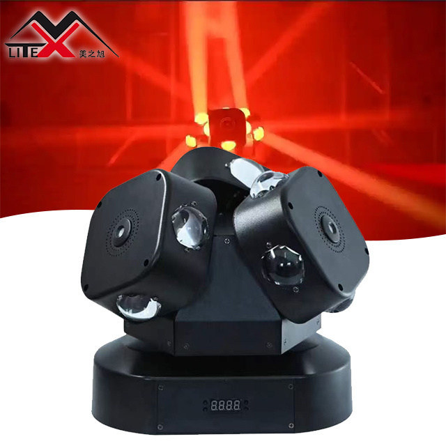 LED Three Heads Wind Fire Wheel Light RGBW lamp beads 12 volt led laser light 3 in 1 beam laser moving head disco beam