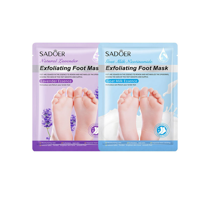 Private Label Nourishing Lavender Milk Exfoliating Foot Mask Effective Natural Foot Peel Mask Hydrating Peeling Foot Mask Sheet