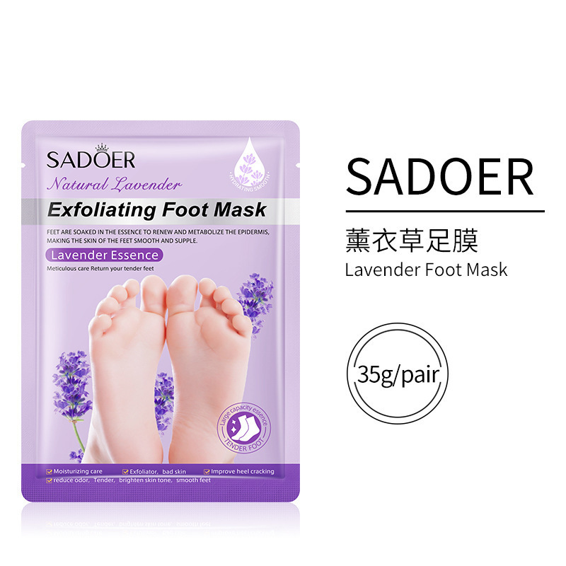 Private Label Nourishing Lavender Milk Exfoliating Foot Mask Effective Natural Foot Peel Mask Hydrating Peeling Foot Mask Sheet