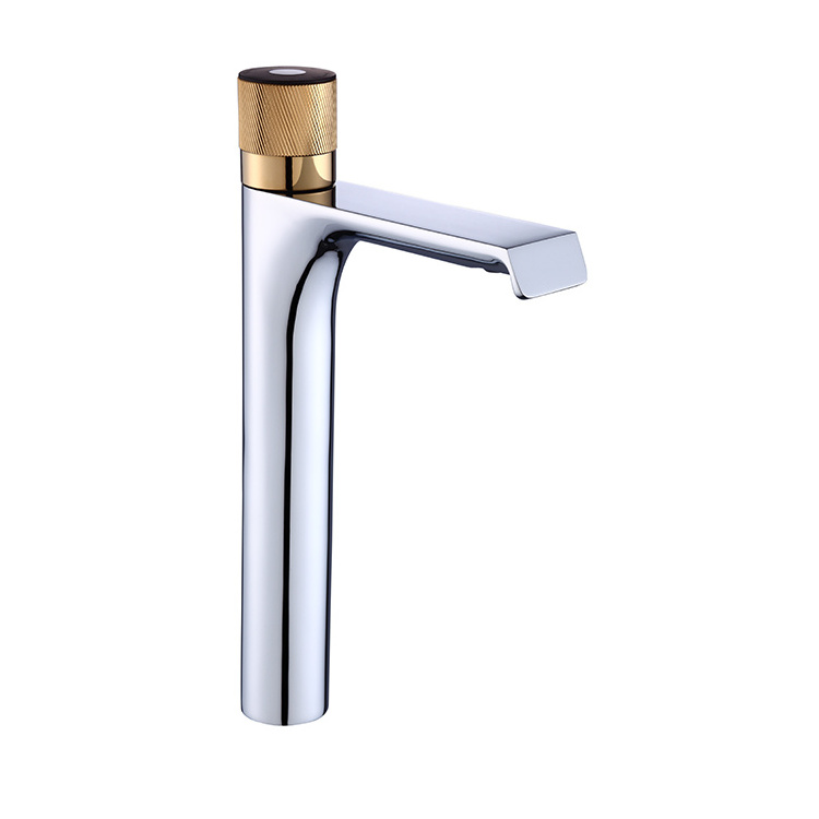 Modern Bathroom Single Handle Sink Copper faucet bathroom wash basin  mixer tap white tall basin faucet