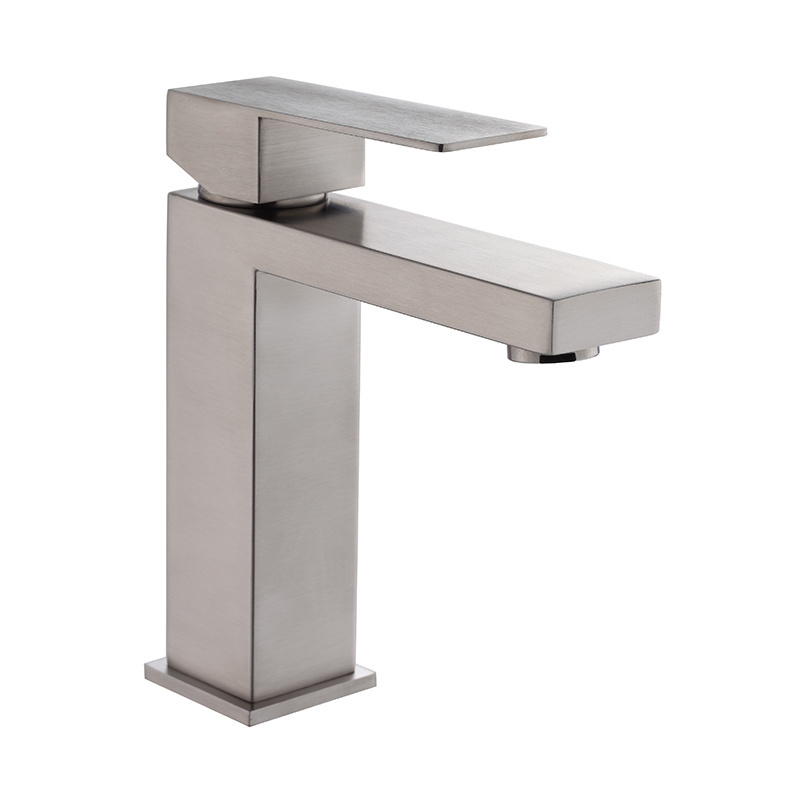 Basin Faucet for Bathroom Basin Sink Water Tap Mixer Single Handle 304 Stainless Steel Carton Box Modern Contemporary Ceramic