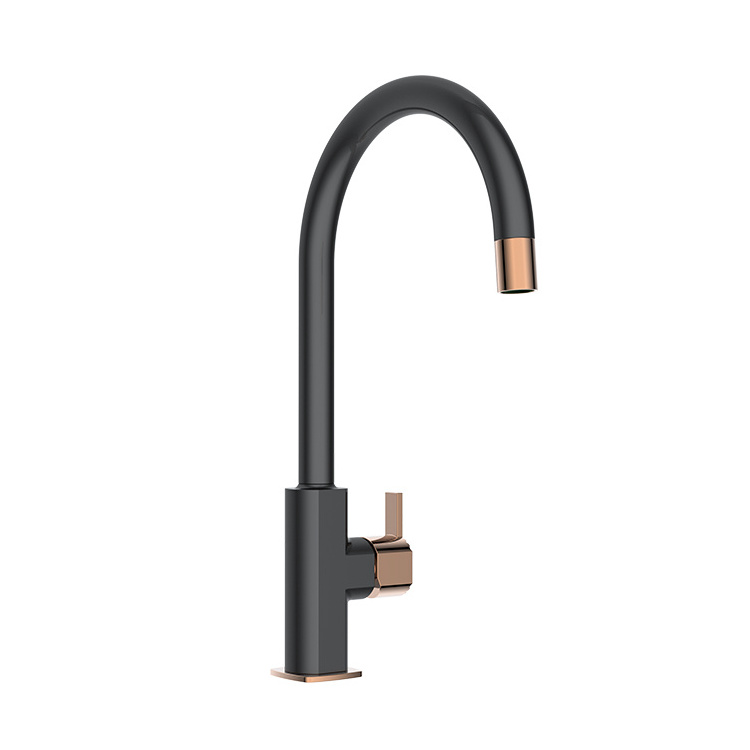 luxury industrial modern black water tap brass  bridge kitchen sink faucets mixer tap