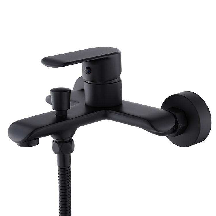 Bathroom bathtub shower  mixer faucet black tap waterfall thermostatic bath & shower faucets