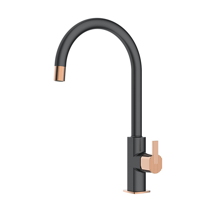 luxury industrial modern black water tap brass  bridge kitchen sink faucets mixer tap