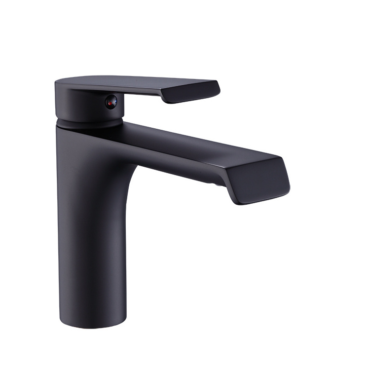 new Matte Black  Basin Faucet Single Hole Hot and Cold water vanity basin mixer Bathroom Faucet