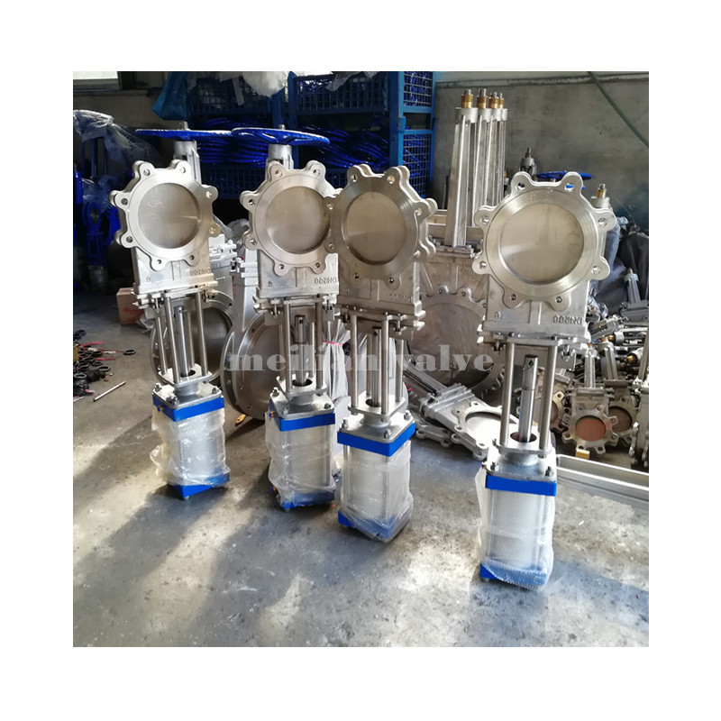 Pneumatic Actuated ANSI 150 Uni-Directional Stainless Steel Knife Gate Valve