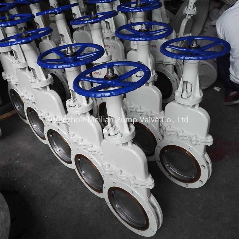 Pneumatic Operated Knife Gate Valve WCB SS304 Pneumatic cylinder Air Control double flange lug Knife Gate Valve