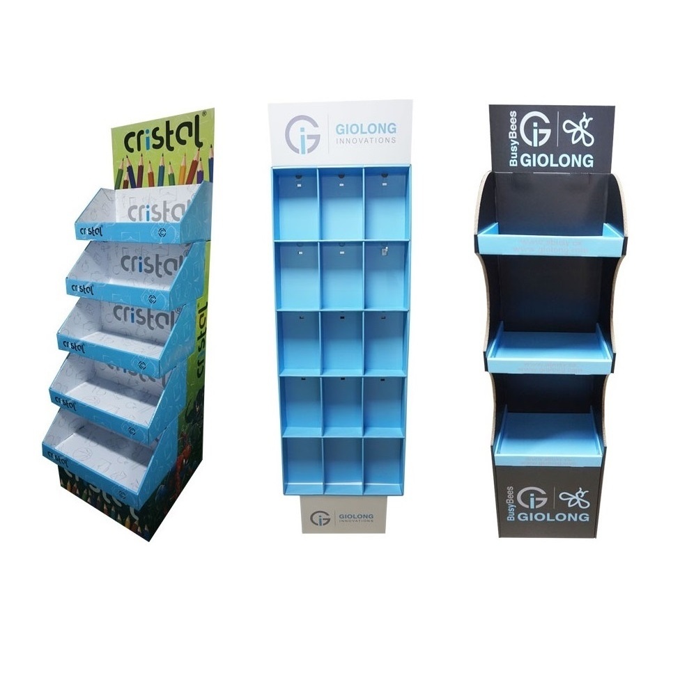 Easy Assembly cheap cardboard shop display stands custom corrugated displays for retail store display