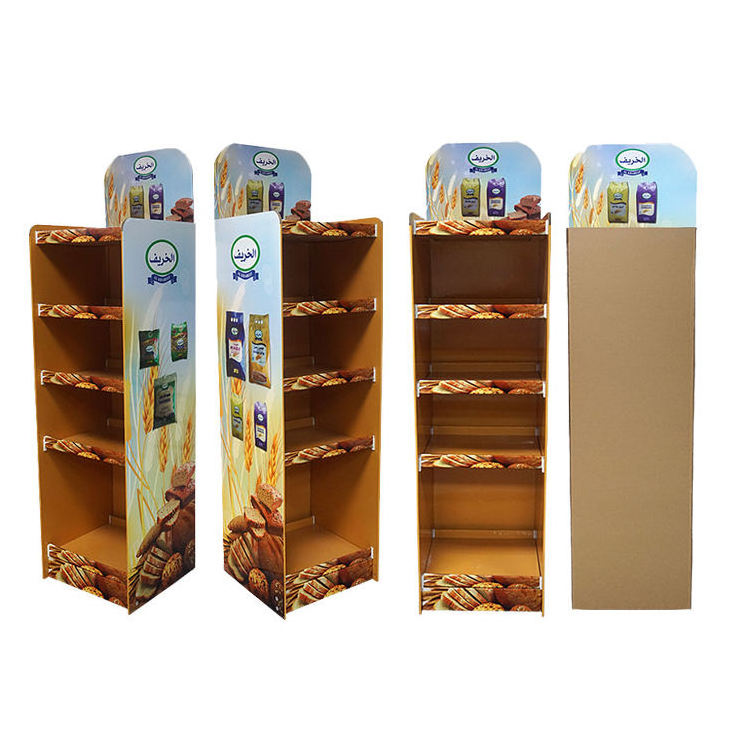 Supermarket custom cardboard display stands POP Retail Promotional Corrugated floor displays