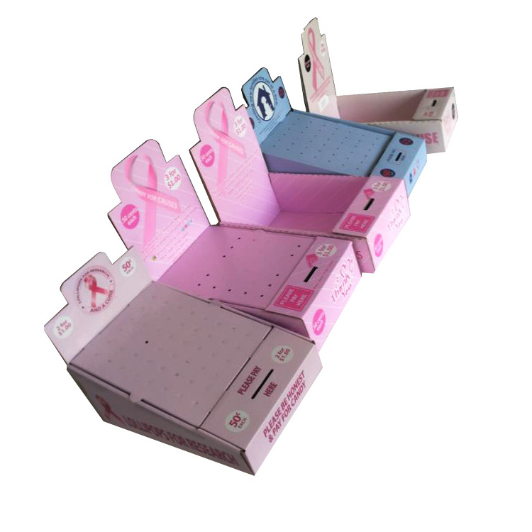 Pop Merchandising Store Cardboard donation charity box countertop candy counter display rack