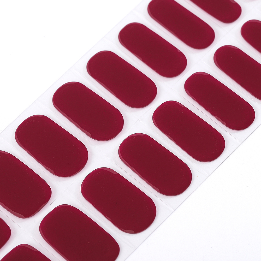 20 Tips Semi-Cured Gel Nail Sticker Strip Adhesive Long Lasting Full Cover UV Gel Polish Patch Gel Nail Wraps