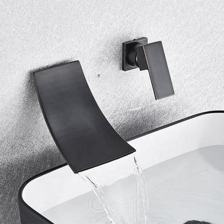 Chrome Wall Mount Waterfall Flow Single Handle Faucet