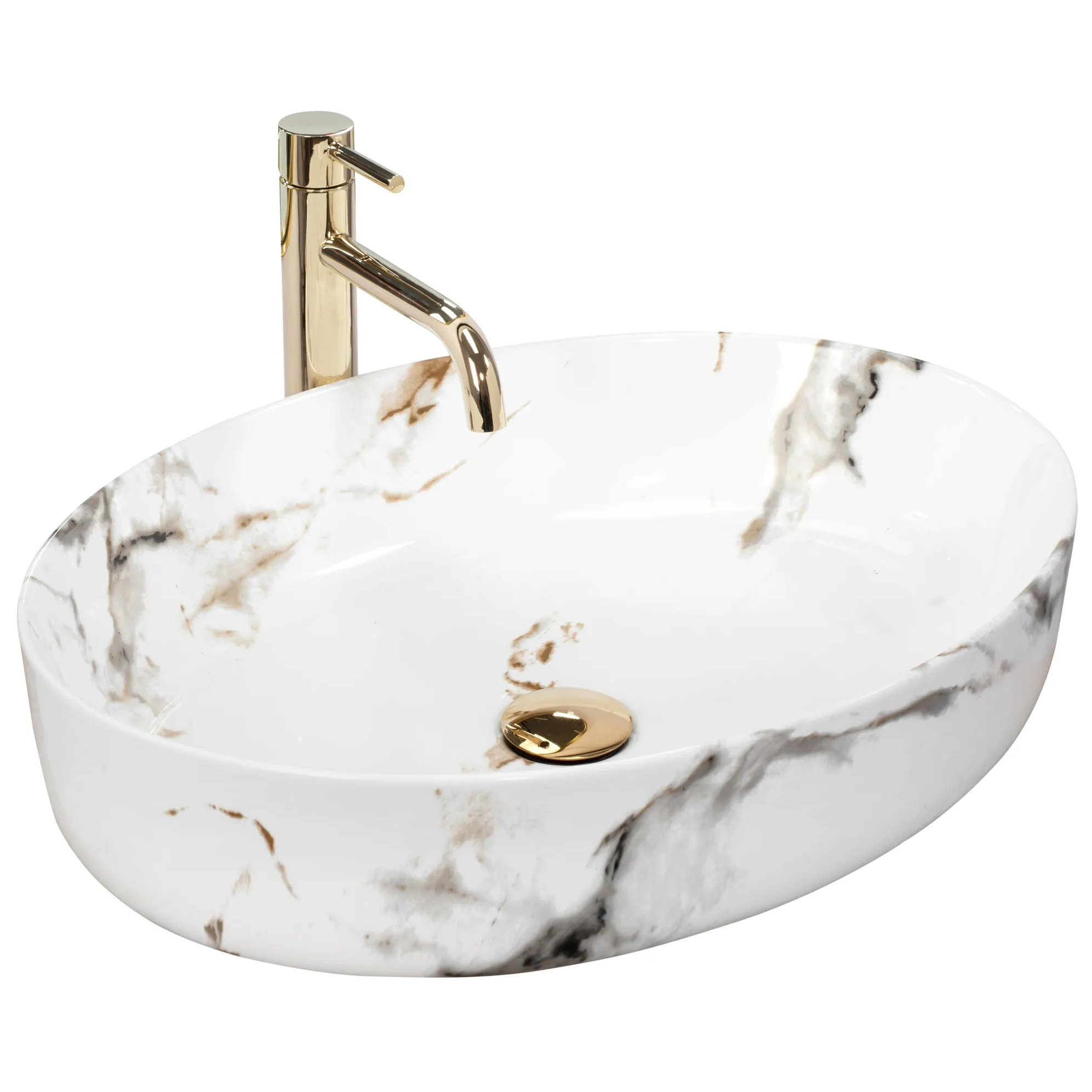 Hot sales oval lavabo hand wash art basin white marble ceramic basins bathroom handmade marble sink